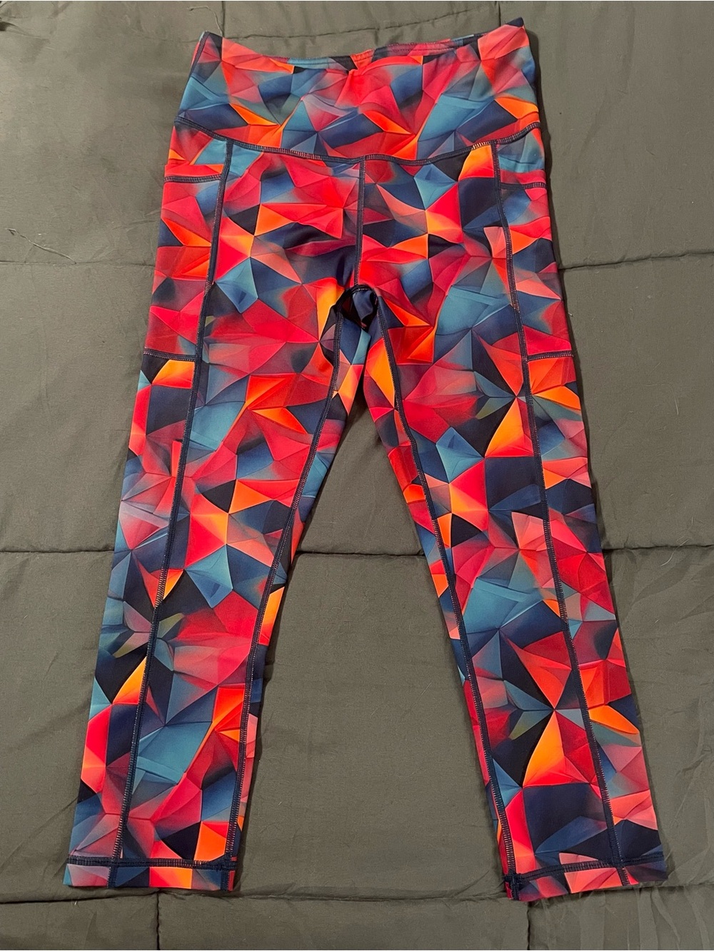 Constantly Varied Gear Prism Print Capris - Red, Blue & Orange XS